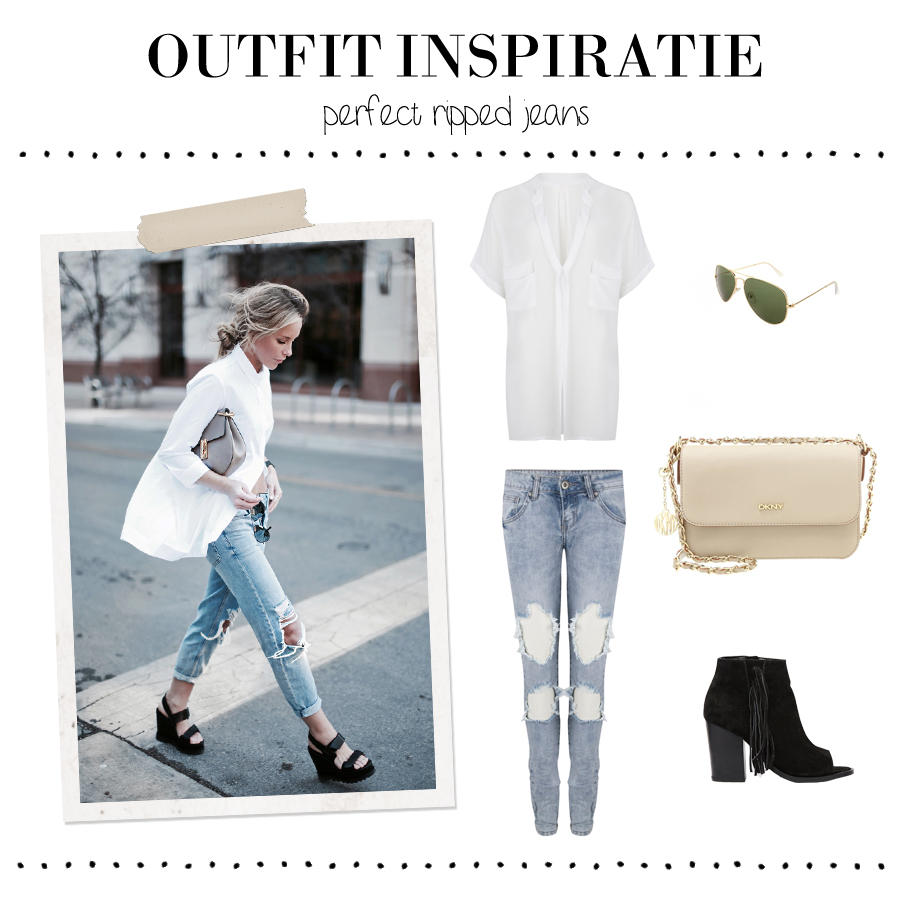 Outfit Inspiratie: Lichte ripped jeans - Follow Fashion